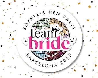Personalised Hen Party Stickers, Team Bride Stickers, Hen Do Stickers, Last Disco Hen Party, Hen Party Stickers, Hen Party Labels
