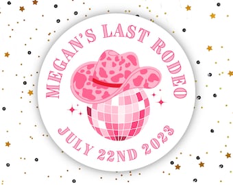 Personalised Hen Party Stickers, Last Rodeo Stickers, Hen Do Stickers, Cowgirl Hen Party, Hen Party Stickers, Hen Party Labels