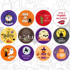 HALLOWEEN STICKERS, Trick or Treat bag Stickers, Halloween Trick or Treat bags, Vinyl Halloween Stickers, Happy Halloween Sticker Sheet