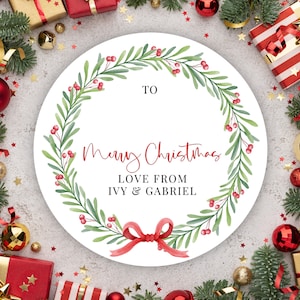 24 Personalised Christmas Gift Stickers, Christmas Gift Labels, Christmas Present Stickers, Christmas Labels Stickers, Christmas Gift Tags