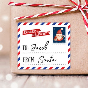 Personalised Christmas Gift Stickers, North Pole Stickers, Santa Gift Stickers, Christmas Gift Labels, From Santa Stickers