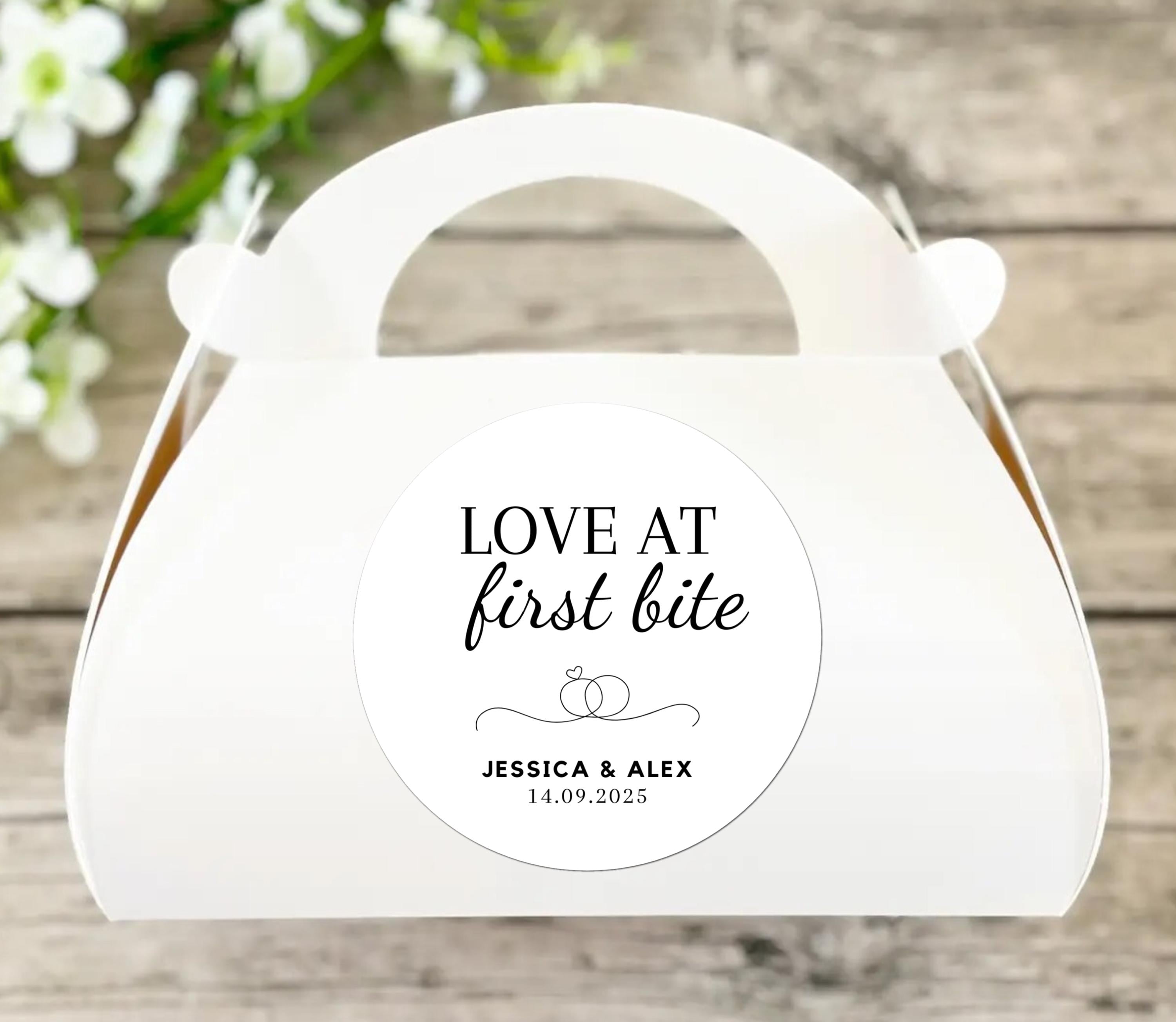Love at First Bite Stickers, Personalised Wedding Favour Stickers ...