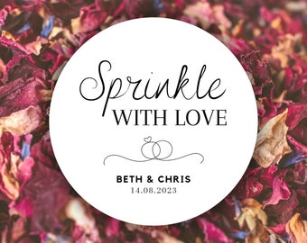 Sprinkle With Love Confetti Stickers, Personalised Confetti Stickers, Confetti Stickers, Custom Wedding Labels, Wedding Favour Stickers