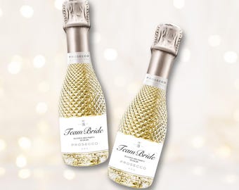 Mini Prosecco Labels, Team Bride Stickers, Personalised Prosecco Label, Mini Prosecco Bottle Label, Mini Prosecco Sticker, Hen Party Sticker