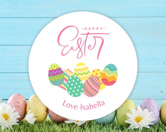 24 Personalised Easter Gift Stickers, Easter Gift Labels, Easter Labels, Easter Stickers, Custom Easter Stickers, Happy Easter Stickers