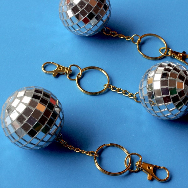 Disco Keychain - custom keychain, gift for disco lovers, disco ball keychain, statement piece, handmade, small gift, stocking stuffer, cute