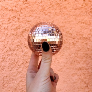 3” Blush Pink Tabletop Disco Ball - Medium disco ball, retro, tabletop centerpiece, sun catcher, pink disco ball, boho, high quality