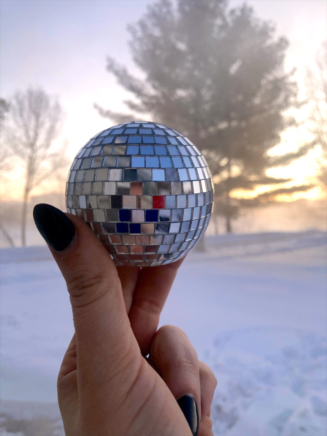 2 Silver Tabletop Disco Ball Small Disco Ball Centerpiece Etsy