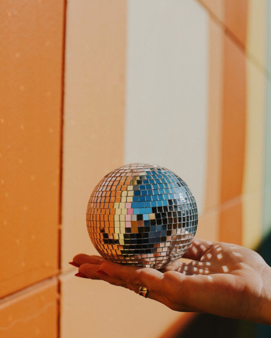 4 Silver Tabletop Disco Ball Large Disco Ball, Shelf Art, Centerpiece