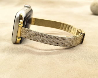 Slim Apple Watch Band,Stainless Steel Apple Strap,Metal Iwatch Bracelet Women,Her Gift.