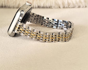 Apple Watch Band,Slim Stainless Steel  Apple Bands Women, Iwatch Bracelet Strap Series 11-1 38mm 40mm 41mm 42mm 44mm 45mm 46mm 49mm