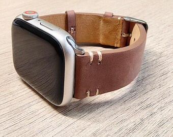 Long Lasting Genuine Leather Apple Watch Bands,Leather Watch Strap Gift-Gray,38mm 40mm 41mm 42mm 44mm 45mm-iWatch Series 8 7 6 5 4 3 2 1