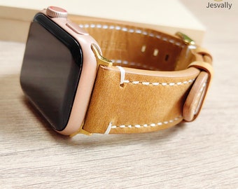 Lederarmband für Apple Watch, braune Apple-Armbänder für Damen und Herren, iWatch-Armband 38–49 mm Ultra SE