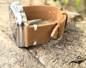 Leather Apple Watch Band,Apple Bands, IWatch Strap-Brown,38mm 40mm 41mm 42mm 44mm 45mm 46mm 49mm Series 10 9 8 7 6 5 4 3 2 1 Ultra SE