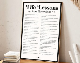 Life Lessons Poster, TS Lyrics Poster, Swiftie Merch, Vintage Retro Poster