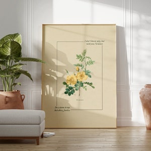 the in my best dress Vintage Floral Print, DIGITAL printable wall art, Dorm Room Wall Art Cute Apartment Decor