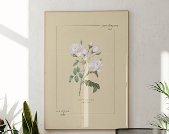 Vintage Floral Poster, You're on Your Own Kid, Botanical Wall Art, Soft Home Decor Cottage Core Art Print (Digital Download)