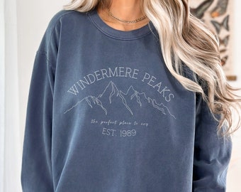 Windermere Peaks Sweatshirt, Comfort Colors Crewneck, Minimal Lakes District Crewneck, National Park Sweatshirt Gift for Hiker