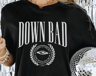 Collegiate Style Lyric T-Shirt, Comfort Colors Shirt Varsity Style Tee Gift for Women Alien Spaceship T-Shirt with Lyrics