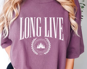 Long Live Collegiate T-Shirt, Lyric T-Shirt Varsity Comfort Colors Shirt for Women 90s Style College Tee Gift for New Grad
