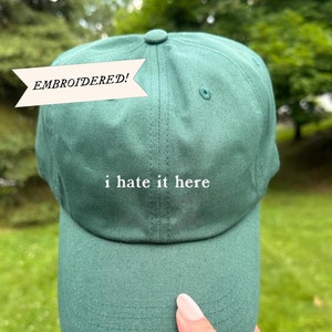 I Hate It Here Dad Hat - Embroidered Dad Hat, Retro Vintage Baseball Cap, Sad Humor Gift, Unique Gift for Friends or Self-Care