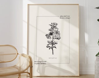 the laugh i could recognize vintage floral print, DIGITAL printable wall art, Dorm Room Wall Art Cute Apartment Decor