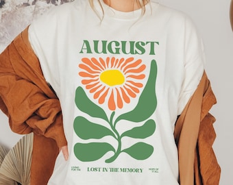 the retro floral august comfort colors tee