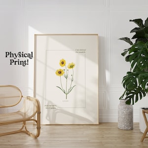 But It&#39;s Golden Vintage Floral Poster Physical Art Print for Yellow Gallery Wall Dorm Room Poster Giclée Print Cottagecore Floral Decor
