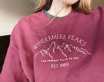 Windermere Peaks Embroidered Crewneck Sweatshirt Outdoorsy Vibes Mountain Crewneck Embroidered Mountain Sweatshirt