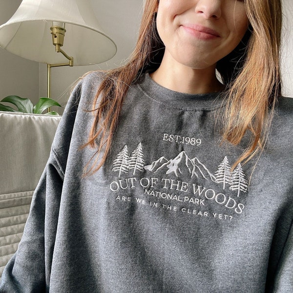 the ORIGINAL embroidered in the clear yet national park crewneck sweatshirt, outdoorsy vibes