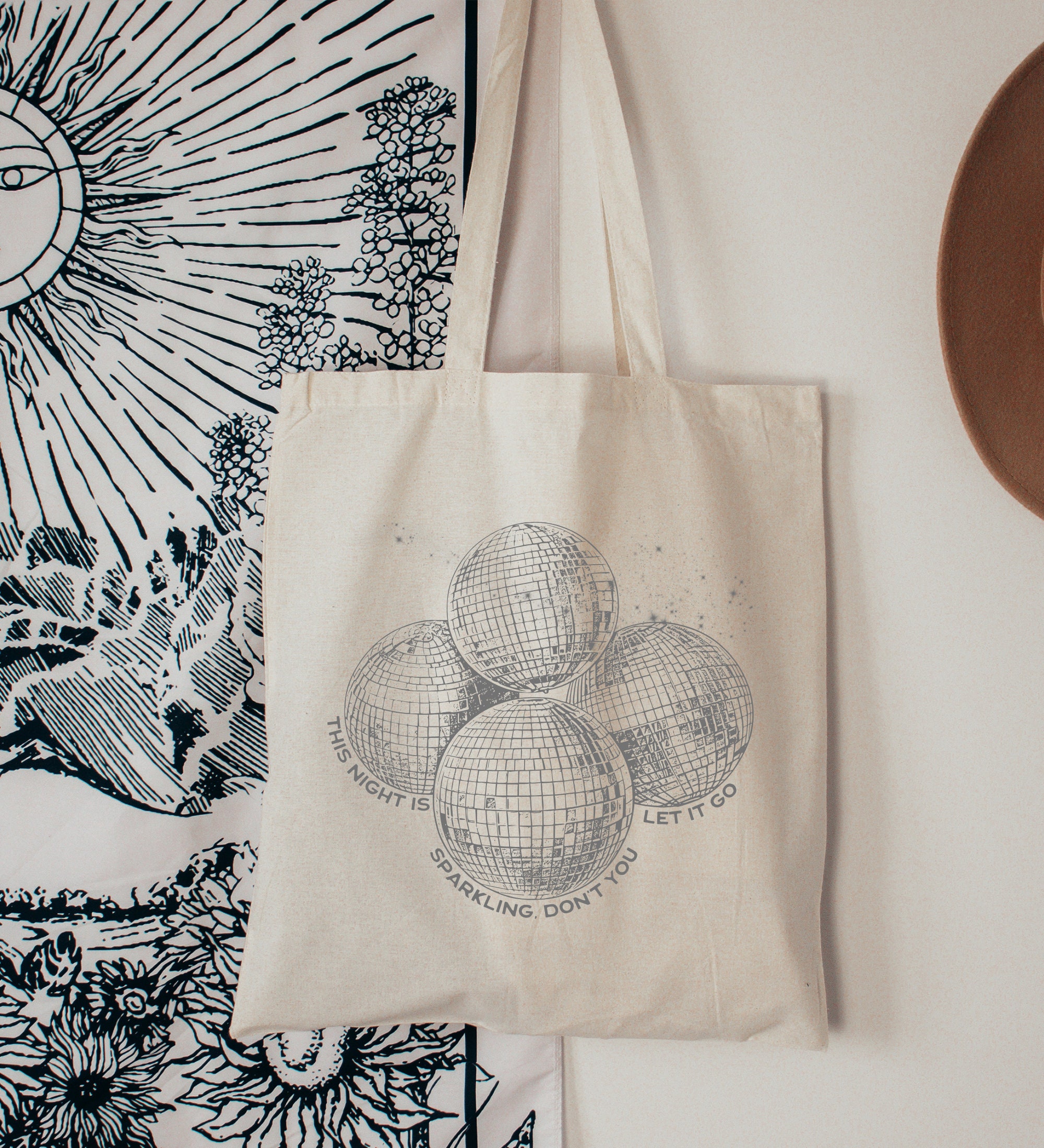 Disco ball tote bag Etsy