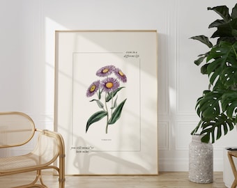 the in a different life vintage floral print, DIGITAL printable wall art, Dorm Room Wall Art Cute Apartment Decor