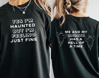 Ghost Halloween Shirt for Women, Me and My Ghosts Tee, Comfort Colors Graphic T Shirt, Cute Spooky Season Top