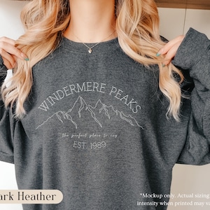 National Park Minimalist Hiking Crewneck, Outdoorsy Sweatshirt, Mountain Gift for Nature Lovers Dark Heather