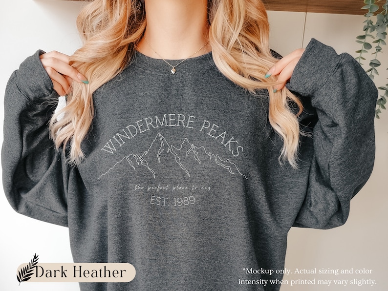 National Park Minimalist Hiking Crewneck, Outdoorsy Sweatshirt, Mountain Gift for Nature Lovers Dark Heather