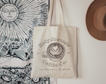 Holy Grounds Coffee Shop Canvas Tote