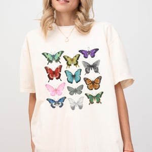 Butterfly Eras Tee, Vintage Butterfly Shirt, Boho Butterfly Shirt, Comfort Colors T-Shirt, Trendy Women's Tee image 3