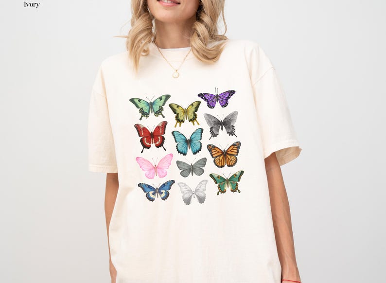 Butterfly Eras Tee, Vintage Butterfly Shirt, Boho Butterfly Shirt, Comfort Colors T-Shirt, Trendy Women's Tee image 3