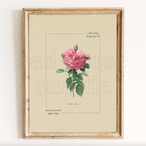 the shiny things vintage Floral Print, DIGITAL printable wall art, Dorm Room Wall Art Cute Apartment Decor