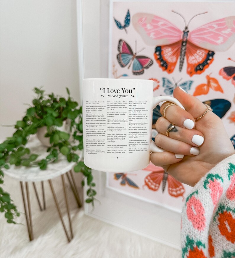 I Love You Book Quotes Mug Mug Gift for Spouse Book Lover Mug Literary