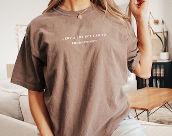the productive comfort colors t-shirt, sad girl vibes gift for bestie