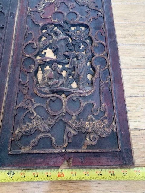 【Antique】Wood carving Art 木彫りハンドメイド 2セット Antique Wood Carving Two (handmade) - Etsy