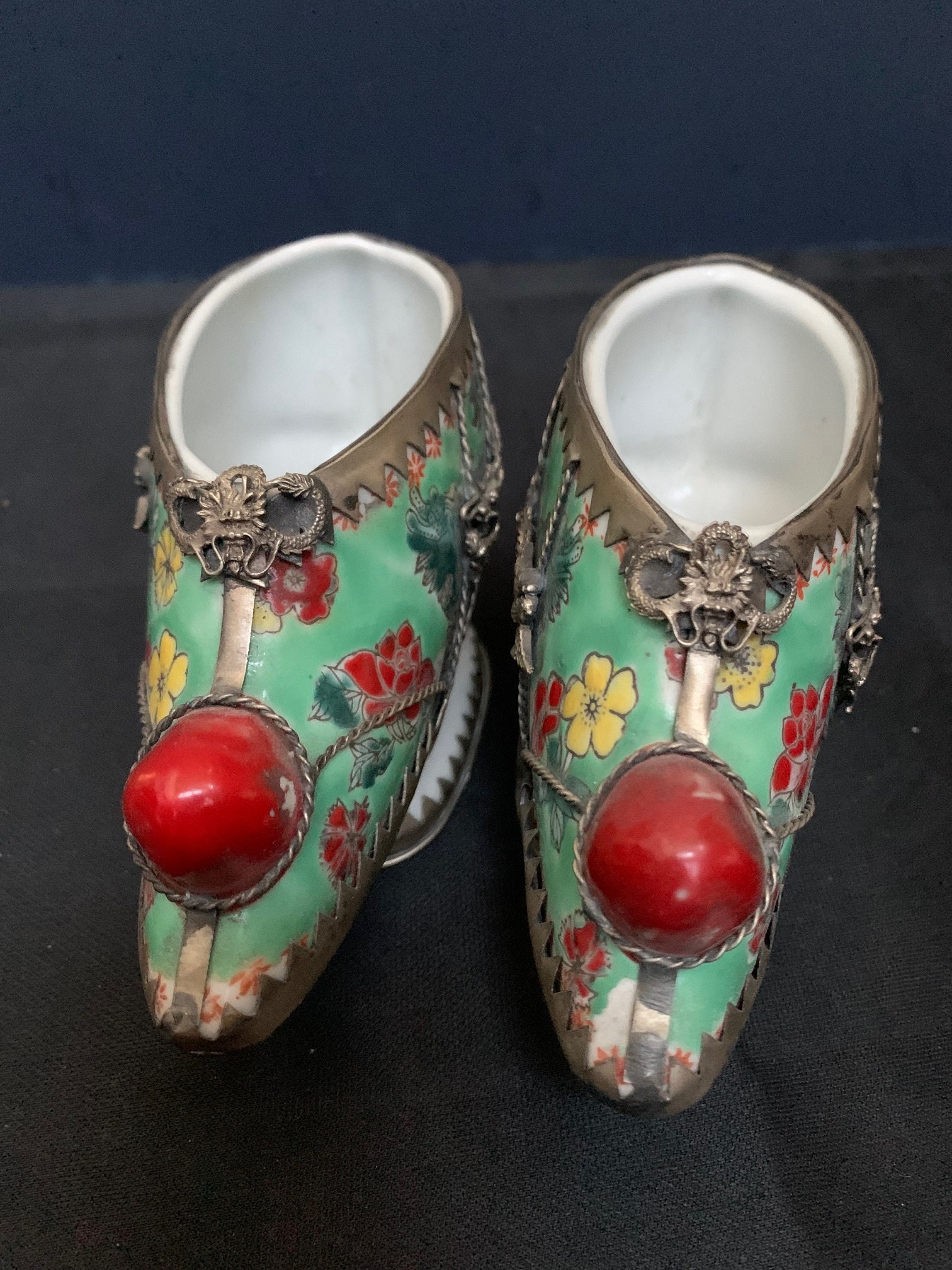 Ancient Chinese Ceramic Shoes (三寸金莲）,pair - Etsy