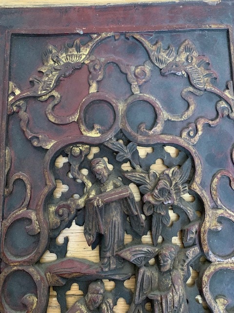 【Antique】Wood carving Art 木彫りハンドメイド 2セット Antique Wood Carving Two (handmade) - Etsy