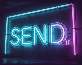 SEND IT Neon Animated Overlay – Looping MP4 Stream Asset