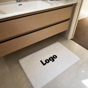 Personalized Bath Mat, Personalized Logo Bath mat, Custom Photo Floor Mat Aesthetic Bathroom Decor, Housewarming Gift, Non-Slip Bath Mat