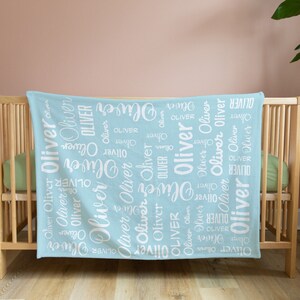 Custom Blanket for Kids, Baby Name Blanket, Baby Blanket w/ Name, Blanket for Newborn, Unisex Name Blanket,Fleece/Sherpa/Minky Blanket