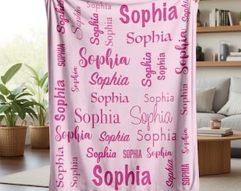 Personalized Name Blanket , Custom  Nursery Blanket , Kids Throw Blanket, Mother's Day Gift