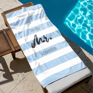 Custom Couple Towel,Personalized Mr. and Mrs. Beach Towel, His and Hers Newlywed Gift, Just Married Bride Gift, Wedding Gift,Honeymoon Gift