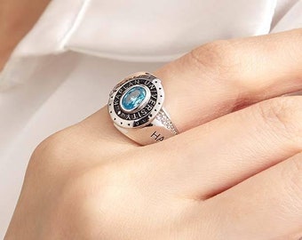 Personalized Birthstone Graduation Ring, Class of 2026 Gift